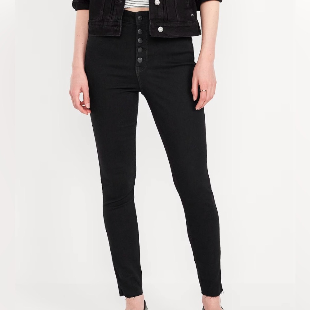 High-Rise Black Button-Fly Women’s Jeans